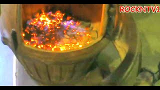 POT BELLY STOVE 100lbs COAL CANNON HEATER [upl. by Tnemelc]