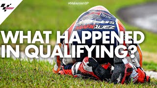 Mind games in Malaysia as Márquez crashes in Qualifying  2019 MalaysianGP [upl. by Resiak]