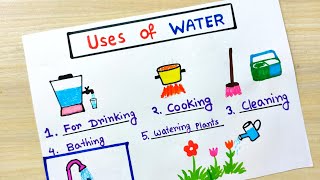 Uses of water school project easy  Water uses type idea  How to use water for different purpose [upl. by Krucik]