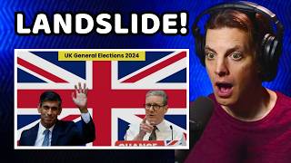 American Reacts to UK Election 2024 [upl. by Esinned]