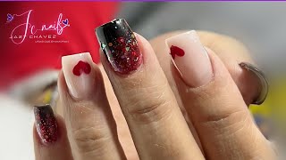 Uñas acrílicas difuminado con glitters [upl. by Kos]