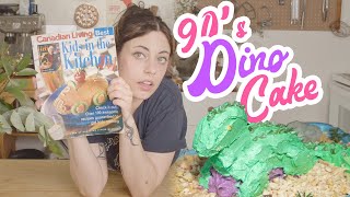 making a dinosaur cake from a 1998 kids cookbook  gf vegan orange creamsicle cake [upl. by Cohette]