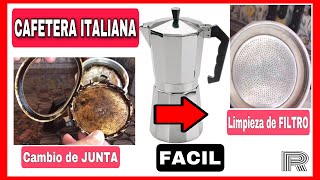 🔴CAFETERA ITALIANA🔴Cambio de JUNTA de GOMA y Limpieza de FILTRO  VolturnoBialetti y similares [upl. by Esej882]