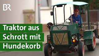 Gebaut aus DDR Schrottteilen kleiner Traktor mit Hundekorb Marke Eigenbau  Unser Land  BR [upl. by Clerissa]