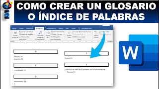 COMO HACER UN GLOSARIO O INDICE DE PALABRAS EN WORD [upl. by Mohammad]