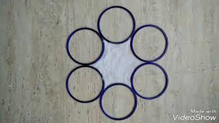 Easy rangoli for beginners using bangles and matchstick [upl. by Ronel]