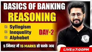 Banking Exams 2024  Syllogism Inequality Alphabet2  Basics of Banking  Reasoning By Sachin Sir [upl. by Mehitable]