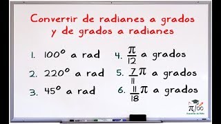 Conversiones de radianes a grados y de grados a radianes  Simplificación manual y con calculadora [upl. by Nylikcaj86]