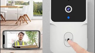 Campainha com câmera e interfone remoto app WiFi sem fio luz noturna com sensor de movimento Tuya [upl. by Haerb]