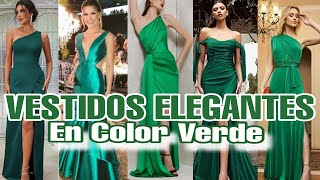 MODA 2023 24 💚VESTIDOS Largos Elegantes de MODA y Tendencia en Color VERDE para Bodas y Bautizos [upl. by Nilsoj93]