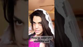 How to wear the mantilla veil in your hair Fit a Veil in your Downdo Hairstyle hairtutorial [upl. by Sondra]