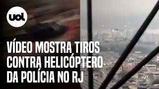 Complexo do Alemão Moradores registram tiros em helicóptero da polícia [upl. by Nauquf]