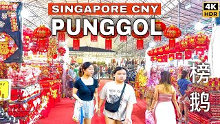 🇸🇬4K  Chinese New Year Singapore  Punggol CNY Market 🧧 [upl. by Annirak]