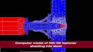 DEMONSTRATION of a Hilti DX fastener shooting into steel [upl. by Ramburt]