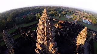 Drone flight over Angkor Wat Cambodia [upl. by Lleddaw223]