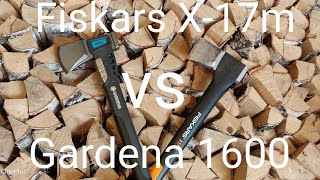 Сравнение топоров Fiskars X17m и Gardena 1600 [upl. by Anemix]