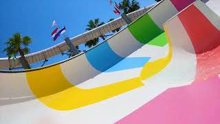 Dual Spin Bowl WaterSlide at Hydromania WaterPark 2022 Rome Italy [upl. by Dorina]