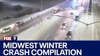 Midwest winter crash compilation [upl. by Nagud]