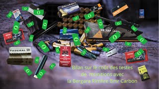 💥Bilan sur le coût 💰💰des testes de munitions avec la Bergara Rimfire Bmr Carbon 💥💰💰💰💰💰 [upl. by Stepha]