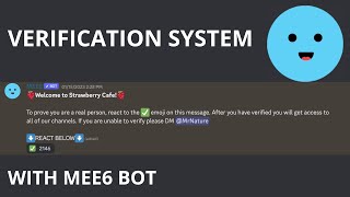 How to make a verification system on discord with the mee6 bot  2023 [upl. by Yortal]