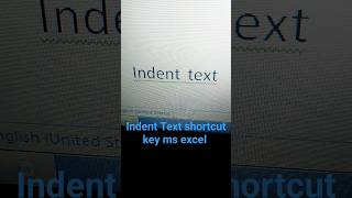 Indent Text shortcut key ms excel dca excel shorts thefastenter [upl. by Sivel]