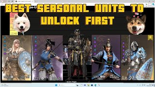 TIER LIST BEST SEASONAL UNITS TO UNLOCK FIRSTConquerors blade [upl. by Clift]