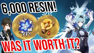 Enhancing 6000 Resin of NEW ARTIFACTS Was it worth it Genshin Impact [upl. by Helbonna]