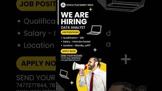 Data Analyst Job  Fresher can apply dataanalytics datajobs job [upl. by Ashwell]