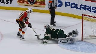 Flames Gaudreau scores questionable shootout goal vs Wild [upl. by Dnomaj]