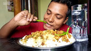 Rice With chana hari mirch  Asmr Eating show  vegmukbang [upl. by Dickman]