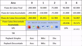 Calculando o VPL TIR e Paybacks  Exemplo Completo [upl. by Clougher]