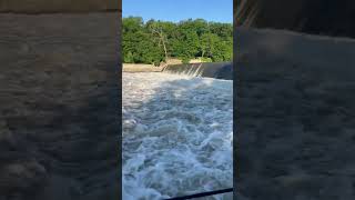 This is fishable right highwater rivercertified spillway catfish roaring [upl. by Nilhtac]