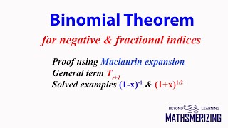 BT Negative amp fractional indices Proof general term with solved examples [upl. by Noyerb]