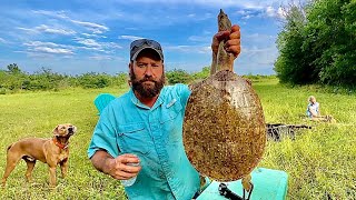 Giant Softshell TURTLE Catch Clean Cook  Fire Roasted Just Like CHICKEN [upl. by Oneida259]