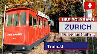 🇨🇭 4K UBS Polybahn  Zurich Switzerland  Funicular railway  “Polybähnli” Standseilbahn Schweiz [upl. by Eirffej486]