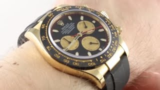 Rolex Daytona Yellow Gold Oysterflex Strap 116518LN Luxury Watch Review [upl. by Abehs515]