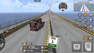 JEMBATAN SURAMADU bus Srikandi SHD BANGKALAN SURABAYA Bus simulator indonesia [upl. by Natsud]