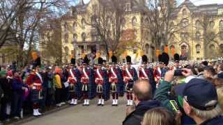 HD  Notre Dame Marching Band Step Off March to the Stadium  Fight Song HD Version [upl. by Hoffman705]