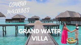 Conrad Maldives Grand Water Villa With Pool Tour [upl. by Ellenahs]