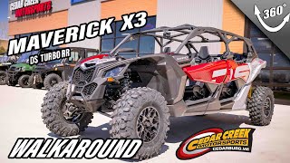 2024 CanAm® Maverick X3 MAX DS Turbo RR Fiery Red amp Hyper Silver Walkaround [upl. by Silloh]