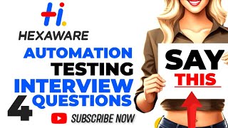 Hexaware automation testing interview questions and answers [upl. by Lyrradal]