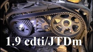 How to replace timing belt  19 cdtiJTDm  Z19DT Z19DTL  Astra Zafira Vectra Alfa cambelt [upl. by Ekyt]