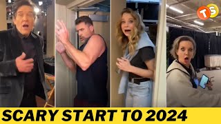 Lauralee Bell welcomes costars into 2024 with hilarious jump scare  YampR BTS Extravaganza [upl. by Ivers735]