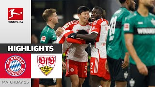 FC Bayern München  VfB Stuttgart 30  Highlights  Matchday 15 – Bundesliga 202324 [upl. by Rowney]