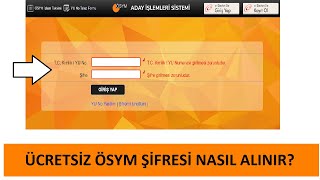 ÜCRETSİZ ÖSYM ŞİFRESİ NASIL ALINIR 1 DAKİKADA ÖSYM ŞİFRESİ ALMA ÖSYM ŞİFRESİ NEREDEN ALINIR [upl. by Notsahc]