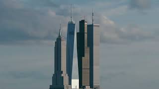 Four Giants Side by Side Empire State Building One World Willis Tower and WTC Twin Towers [upl. by Viviane]