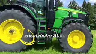 John Deere 6250R6R 250  RÜCKFAHREINICHTUNG amp SCHUTZAUSRÜSTUNG aus dem Haus Kotschenreuther [upl. by Kcirddehs868]