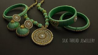 Silk Thread Jewellery  Handmade Jewellery  Jewellery Making [upl. by Subir]