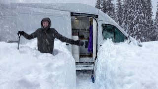 Surviving the BIGGEST BLIZZARD of the Year  Winter Van Camping in EPIC SNOWSTORM [upl. by Holds]