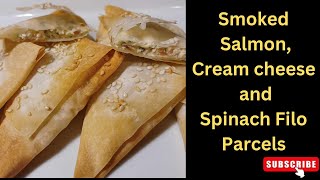 Savour the Elegance Smoked Salmon Cream Cheese amp Spinach Filo Parcels Recipe 🍣🧀🌿 [upl. by Sarina]